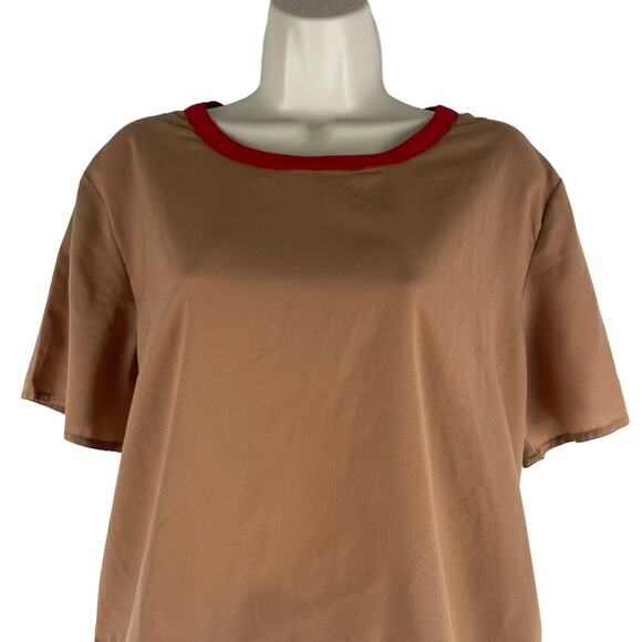 Walter Baker Leilani Short Sleeve Boxy Top Camel Red Size S - Picture 4 of 10